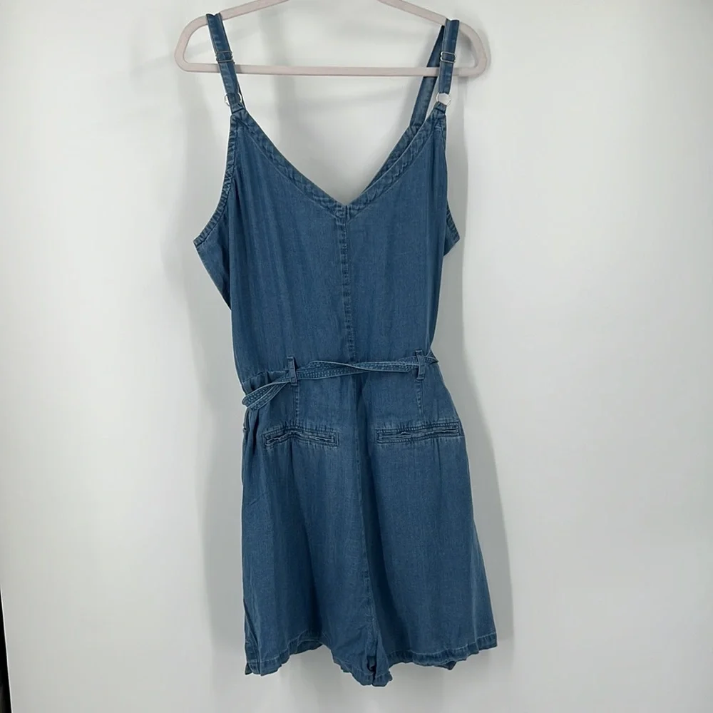 PAIGE Bettina Romper in Wind Wave Wash XL